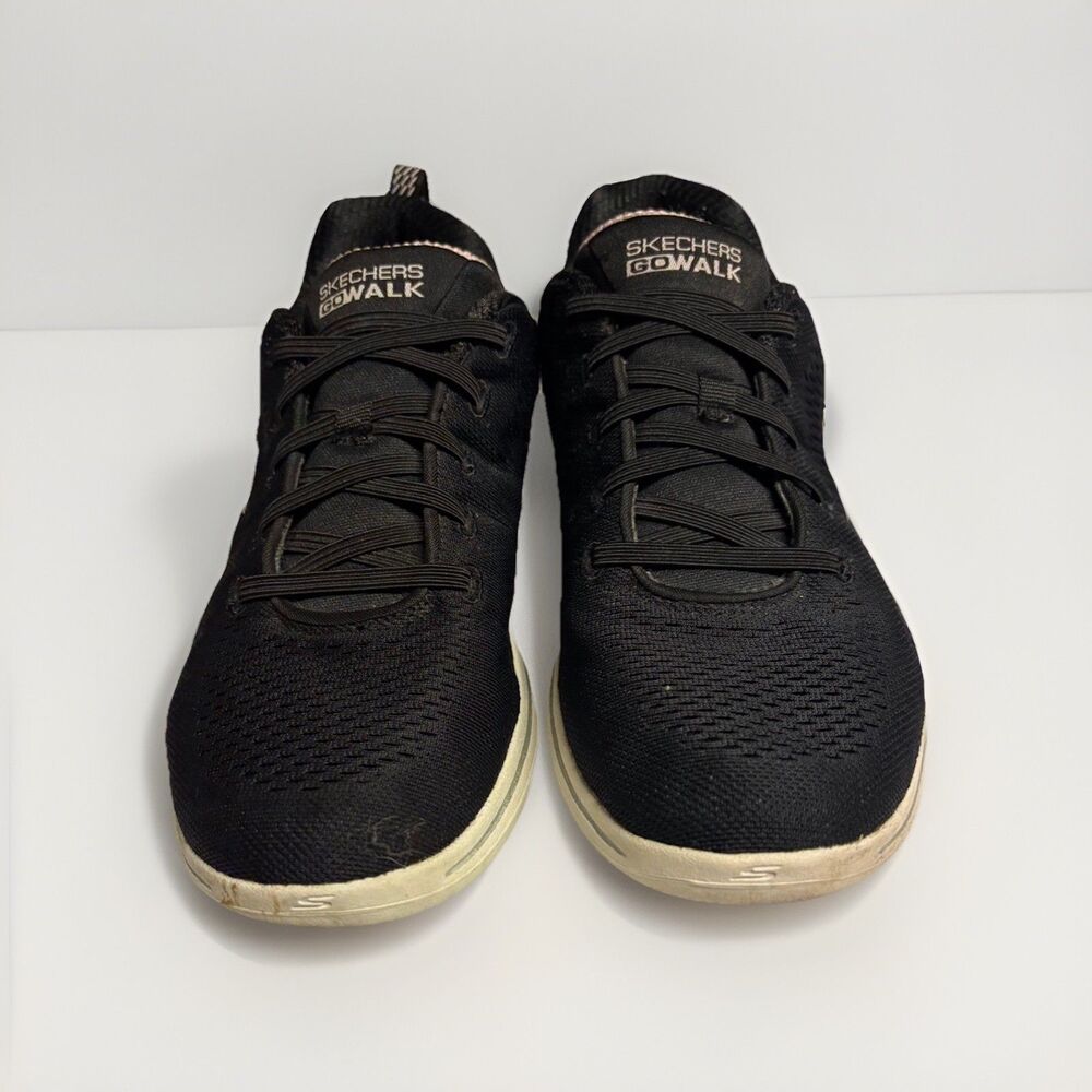 Skechers Black/Light Pink Go Walk 5 Lake Views Womens Lace Up Size 9 - Picture 3 of 11
